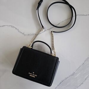 Kate Spade Black Crossbody Bag with Gold Accents